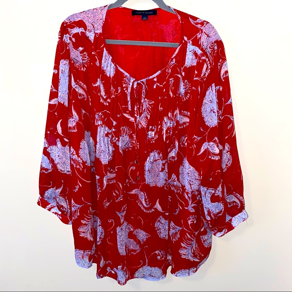 Tommy Hilfiger Lightweight Floral Blouse Plus Size 2X